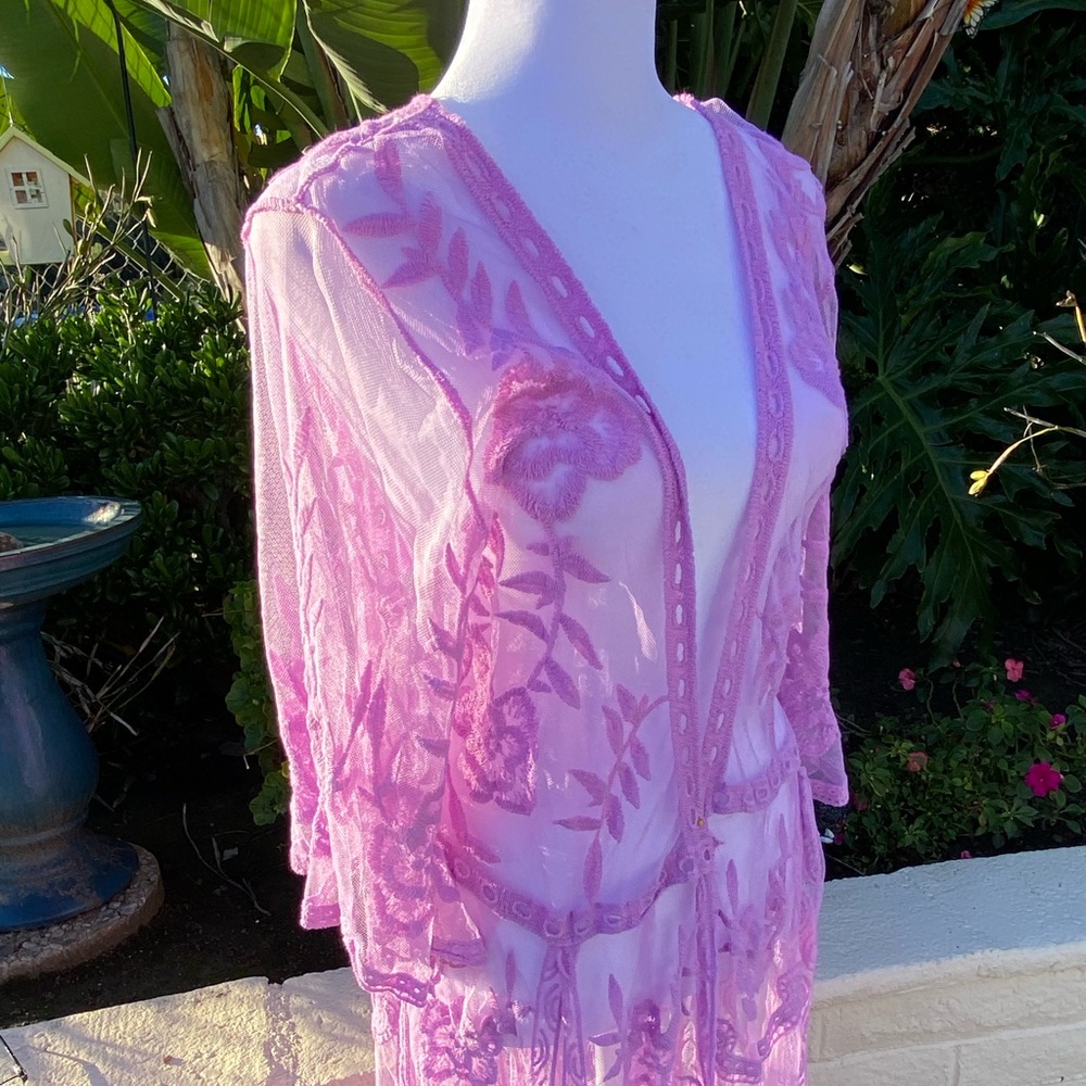 Elegant Pink Lace Women's Jacket
